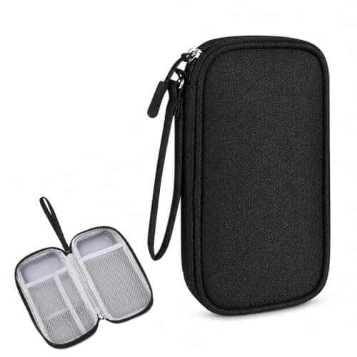 Travel Cable Organiser Bag, Portable Tech Pouch (Single-Layer Black)