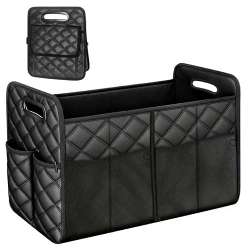 Einesin Car Trunk Organizer and Storage with 7 Pocket,for Women & Men, Collapsible Trunk Organizer for most Cars, 47L Multi-Compartment Car Trunk Organzier, Black (21.3 * 11.4 * 11.4 In) (55x30x35cm)