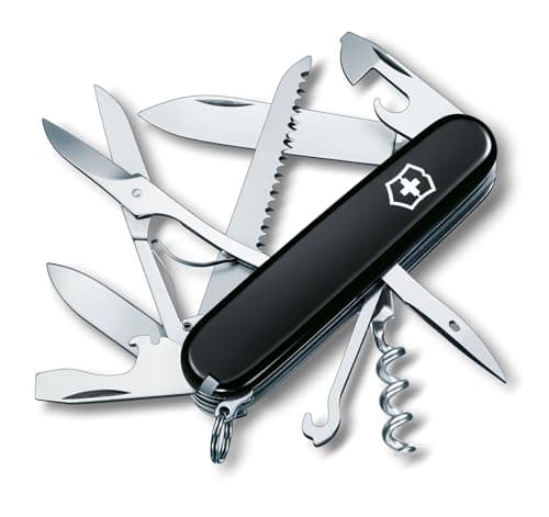 Victorinox Huntsman Swiss Army Knife - 15 Function Pocket Knife - Black