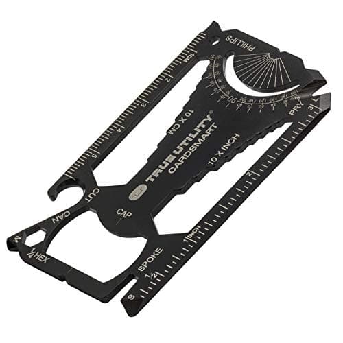 True Utility Cardsmart - 30 in 1 Pocket Multi Tool Swiss Card - Stainless Steel Multitool Wallet Card with Wrench, Screwdriver, Can Opener, Bottle Opener & Pry - Compact Multitool Mini Gadget