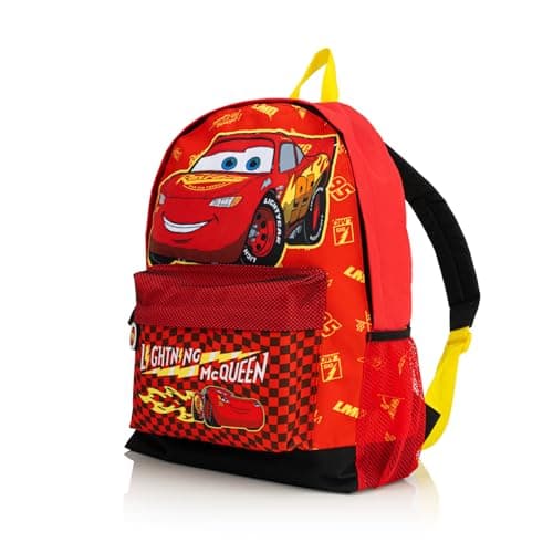Disney Cars Lightning McQueen Backpack for Boys – Kids School Bag with Front Pocket & Side Mesh – Back to School Travel Bag
