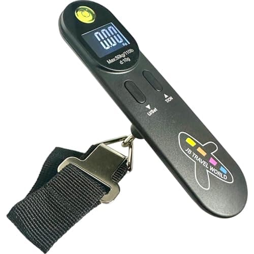 Digital Travel Scale 50kg Portable Handheld Luggage Weigher with Tare Auto Lock Overload Alert Lightweight Accurate Suitcase Scale for Airport and Holiday by JB Travel World