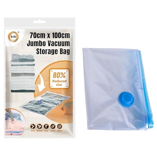 DID Jumbo Vacuum Storage Bags 70cm x 100cm for Clothes, Blankets & Bedding, Space Saving Compression Bags Reduce Volume by 80%, Airtight Reusable Vacuum Seal Bags for Travel Home Storage