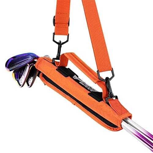 Golf Cart Bag for Men and Women - Lightweight Clubs Carrier with Mini Pouch for Driving Range Course Golf Club Bag (Orange)