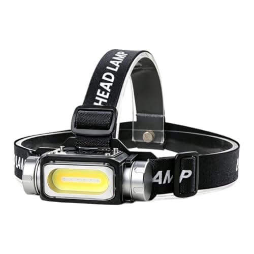 Hoppipola Rechargeable COB LED Headlamp with Dual Light Sources, 7 Light Modes, 90° Adjustable, IPX4 Waterproof, USB-C Quick Charge for Camping and Outdoor Use