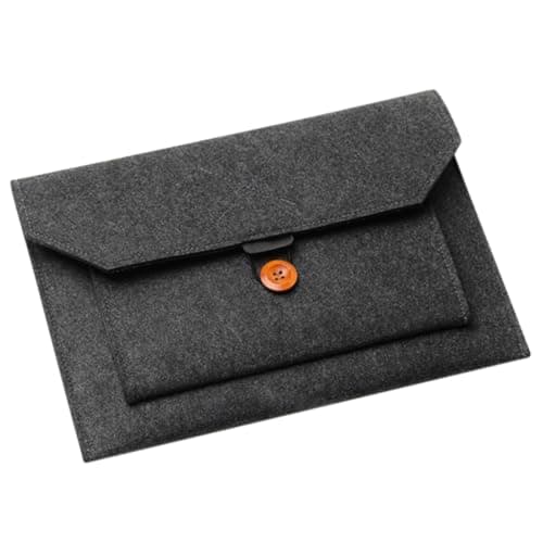 Laptop Protector Bag 13 Inch Felt Black Sleeve with Extra Pockets