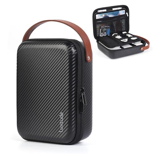 Luxtude Electronics Organiser Travel Case for Chargers and Cords, Hard Case for Electronics, Portable Tech Bag, Travel Essentials for Chargers/Mouse/USB Drives/SD Cards, Tech Gifts