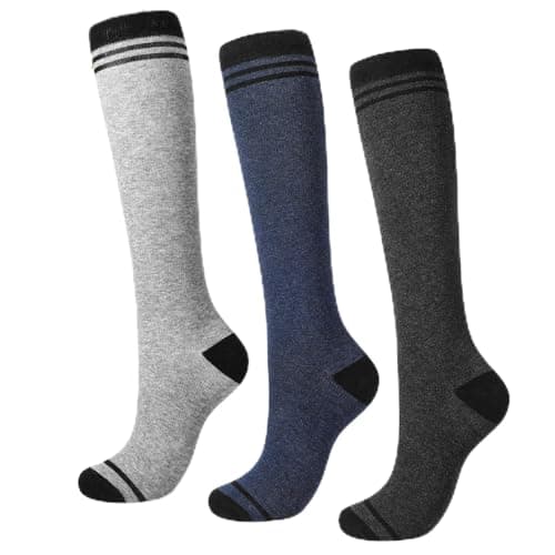 Zuimei 3 Pairs Compression Socks for Women Men Bamboo Viscose Knee High Sock 20-30 mmhg Flight Socks for Work Pregnancy Nursing Flying Sports Long Standing
