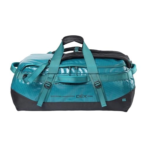 OEX Ballistic Ultra Duffel Bag, 65L, Polyester Ripstop with TPU Coating, for Travel and Outdoor Use, Adjustable Detachable Shoulder Straps, 64x27x30cm (Turquiose, 65 Litre)