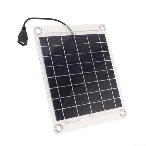 Portable Solar Fan 5 V with Clip and App Monitoring, Solar Fan, 17.5 x 21.5 cm, ABS Weatherproof for Camping, App-Controlled Solar Fan with Real-time Energy Monitor, Small (Solar Panel)