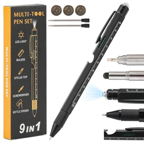 Lyai 9 in 1 Multi Tool Pen with Stylus, Screwdrivers, Ruler and LED Torch