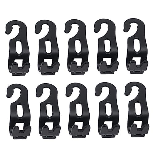 10pcs Car Seat Organizer Auto Hooks PP Black for Headrest
