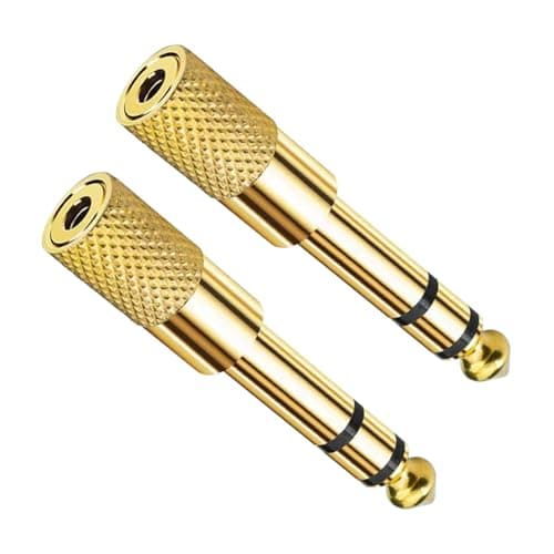 2Pcs 6.5mm to 3.5mm Audio Adaptor, Headphone Jack Aux Converter Plug