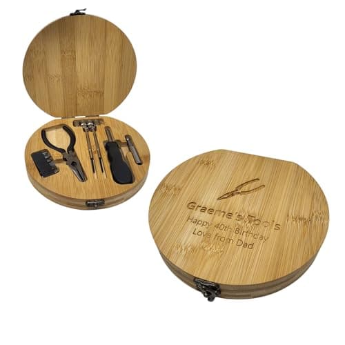 Personalised Bamboo Multi-Tool Gift Set | Engraved Screwdriver & Pliers Set for Him | Eco-Friendly DIY Toolkit | Custom Engraved Gift for Dad, Birthday or Father’s Day