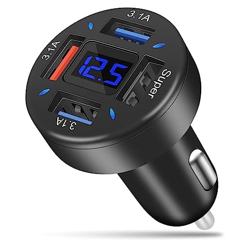AXFEE 66w USB Car Adaptor, 4 Port USB Car Charger with Quick Charge 3.0 USB