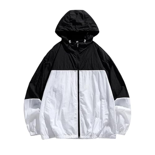 Mens Sun Protection UPF 50+ Jacket Summer Casual UV SPF Coat Long Sleeve Zip Up Shirts Breathable Quick Dry Comfy Tops Pockets Fishing Running Hiking Athletic Outdoor Climbing Travel Uk Size 8-18