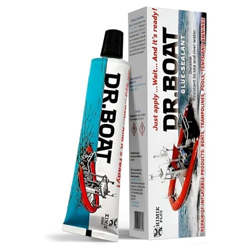 Dr Boat Heavy Duty Repair Kit for Boat Kayak, Canoe, Tent, Inflatables, Swimming Pool, Hot Tub - LIQUID PATCH Resistant to Fresh and Salt Water UV-Resistant Long-lasting (40g)