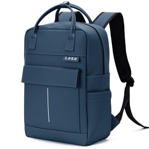 Lekespring Laptop Backpack 15.6 Inch, Waterproof Work Leather Bag