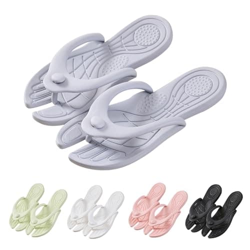 Sleepers Women,Foldable Flip Flops Womens Travel Slippers Shower Bathroom Shoes Lightweight Folding Slides Sandals Portable Hotel Spa Indoor Pool Slipper Waterproof Quick Drying Beach Slippers Grey
