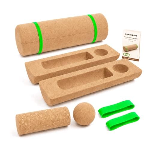 Craicidios Cork Balance Board for Feet with Foot Roller, Ball and Toe Bands