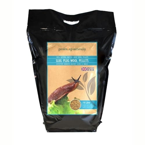 Gardening Naturally Slug Plug Wool Pellets - Natural and Organic Slug and Snail Repellent - Non-Toxic (15 Litres)