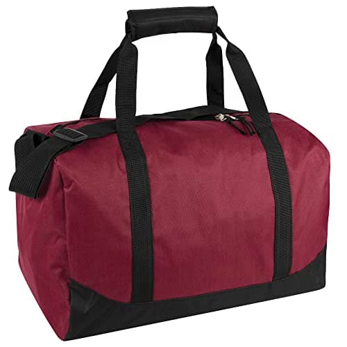 Trail maker 30 Liter, 17 Inch Canvas Duffle Bags for Men and Women -Travel Weekender Overnight Carry-On Shoulder Duffel Tote Bags (Red)
