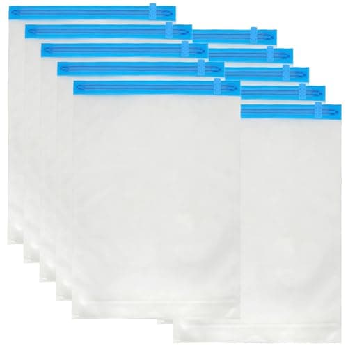 YINKUOSSAA 10 Pcs Roll Up Vacuum Bags for Travels, Reusable No Pump Vacuum Compression Bags for Travel Space Saver Bagss, for Suitcase Storage Bag Holiday Travel Essentials(35x50cm)