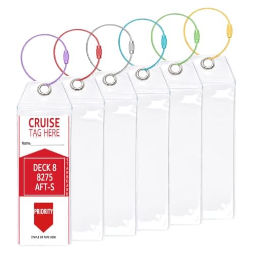 Waterproof Clear Luggage Tag Holders with Stainless Steel 6Pcs