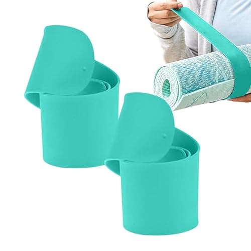 Lpoppcx Pilates Mat Strap - 1 Pair Heavy-Duty Pilates Pad Wrap Belt,Yoga Mat Band Clasp - for Exercise Workout Travel Outdoor Fitness Gym Home