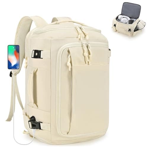 SPAHER Extendable Cabin Bag 40x30x15 British Airways to 40x30x20 Ryanair Underseat Travel Cabin Laptop Backpack with USB Charging Port Sport Backpack Men Women with Shoe Compartment and Wet Pockets
