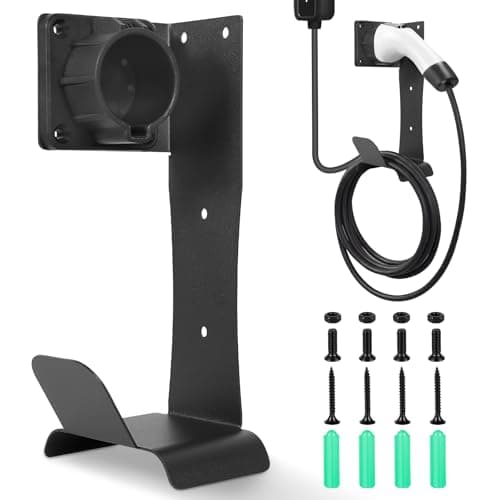 Ghshanog EV Charging Cable Holder, Wall Mount Plug Organizer, Stainless Steel Electric Vehicle Charger Bracket for Home Daily Commuting Adventure Vehicle Road Trip Travel Work Driver