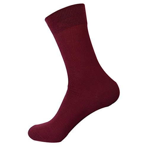 Jasmine Silk Men Pure Silk Evening Socks Thermal (Burgundy)