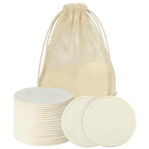 HOTUT Reusable Makeup Remover Pads,20PCS Natural Bamboo Organic Cotton