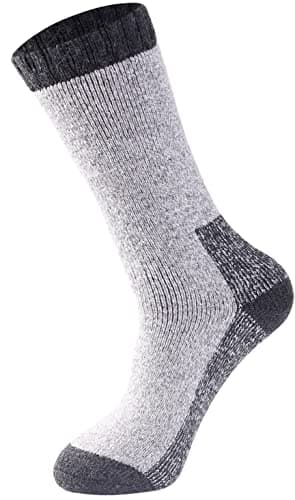 reshmena® Men Merino Wool socks Mens winter Socks warm breathable mens thermal sports socks cushioned sole 2.4 TOG UK Size 6-11 (UK, Numeric, 6, 11, Regular, Regular, Silver (1Pair))