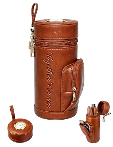 Personalised Leather Travel Humidor Case with Name Storage Holder