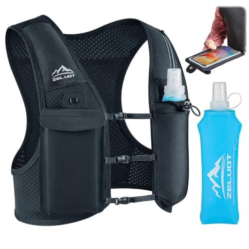 Zelvot Running Vest for Women Men, Hydration Vest with 500ml Water Bottle