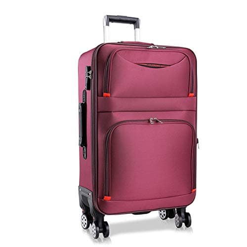 HLXB Large Capacity Luggage Suitcase Trolley, Flexible Spinner, high Density Oxford Fabric with USB Rechargeable Port,Purple, Brown, Black