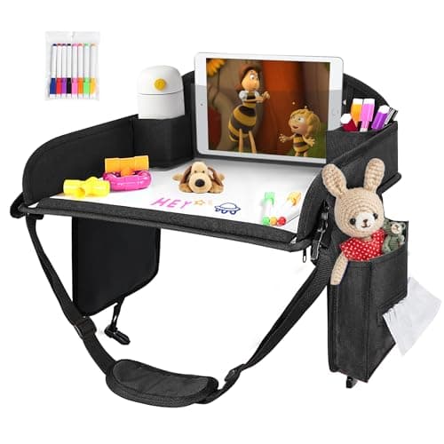 INFANZIA Kids Travel Tray for Car, Car Seat Tray with Markers for Kids
