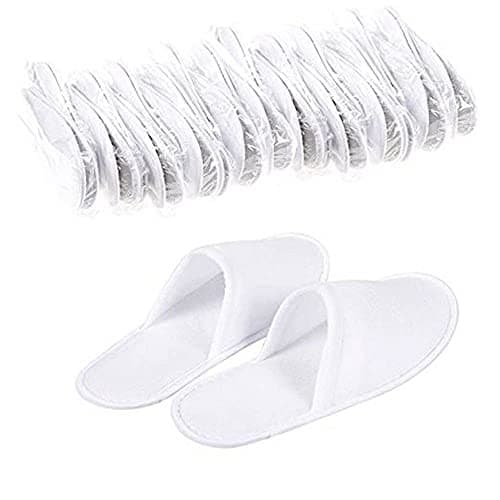Blendra 20 Pairs Hotel Slippers multipack, White Closed Toe Guest Slippers for Hotel, Spa and Travel, Anti-slip EVA Sole, For Men and Women