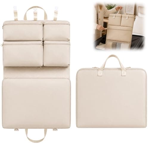 Hanging 7-in-1 Toiletry Organizer Instant Suitcase Wardrobe Beige Storage