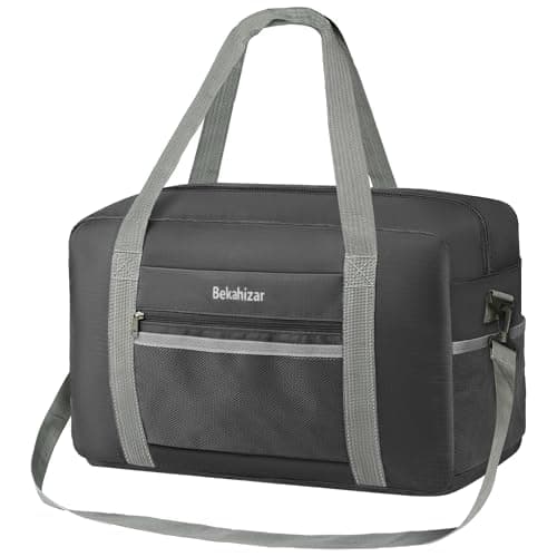 Bekahizar for Ryanair Airlines Cabin Bags 40x30x20 Underseat Holdall Travel Bag 20L Carry on Hand Luggage Weekend Bag with Shoulder Strap for Women and Men (Black)