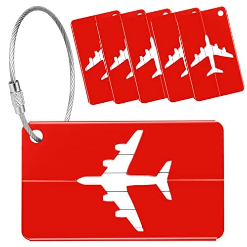 Yizhet Luggage Tags for Suitcases, 6 Pcs Suitcase Labels Aluminum Alloy