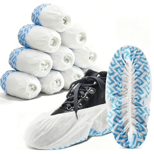 WUJUN Disposable Shoe Covers,Boot Cover,White,100 Pack (50 Pairs)