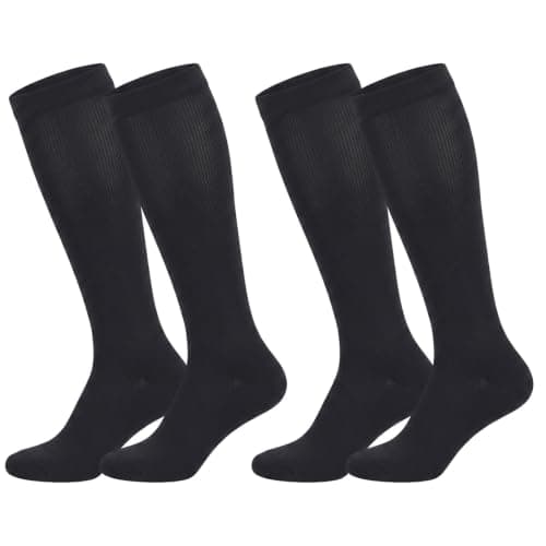 HDFHDF 2 Pairs Compression Socks Flight Socks for Women Man Elastic Socks