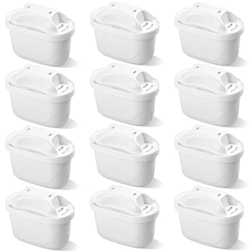 12-Pack Universal Water Filter Cartridges,Replacement for Brita Filter Jugs