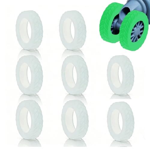 CHFUANANGZH Silicone Suitcase Wheel Protectors, Wear-Resistant Travel Luggages Replacement Accessories, Anti Slip Suitcase Mute Wheel Cover, Suitable for Wheels 5.0-6.8cm (Luminous Green,8 Pcs)