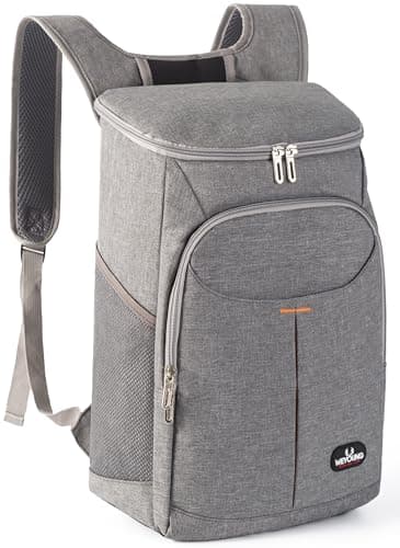 QINGLOU 25L Insulated Cool Backpack Rucksack Cooler Waterproof Insulated Soft Lunch Cooler Backpack Lightweight Leakproof Cooler Bag for Men Women to Work, Picnics, Hiking, Camping, Beach (Grey)