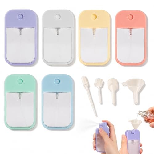 Eowppue 6-Pack Travel-Friendly Spray Bottle Set Refillable Cosmetic,Moisturizing Sprayer Box and Sanitizer Bottles - 45ml Capacity, Ideal for Outdoors and Travel
