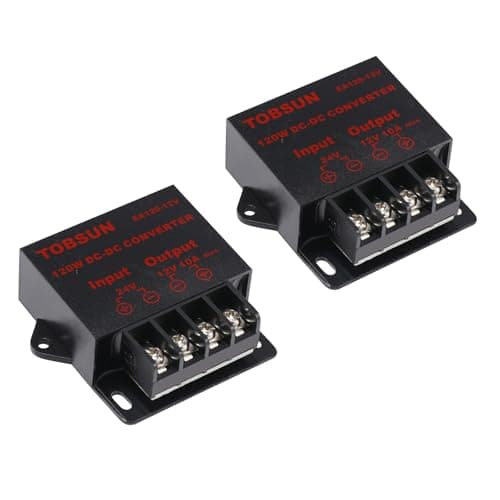 2 Pack - DC 24V to 12V 10A 120W Step Down Buck Converter, Power Converter Voltage Regulator Reducer, Compact Transformer Mini Module for Golf Cart Club Car, Truck, RV Electronics