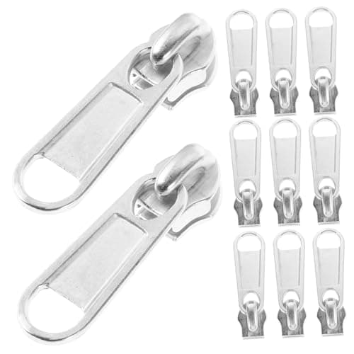 Silver Aluminium Alloy Zipper Sliders for Luggage and Bags 50pcs